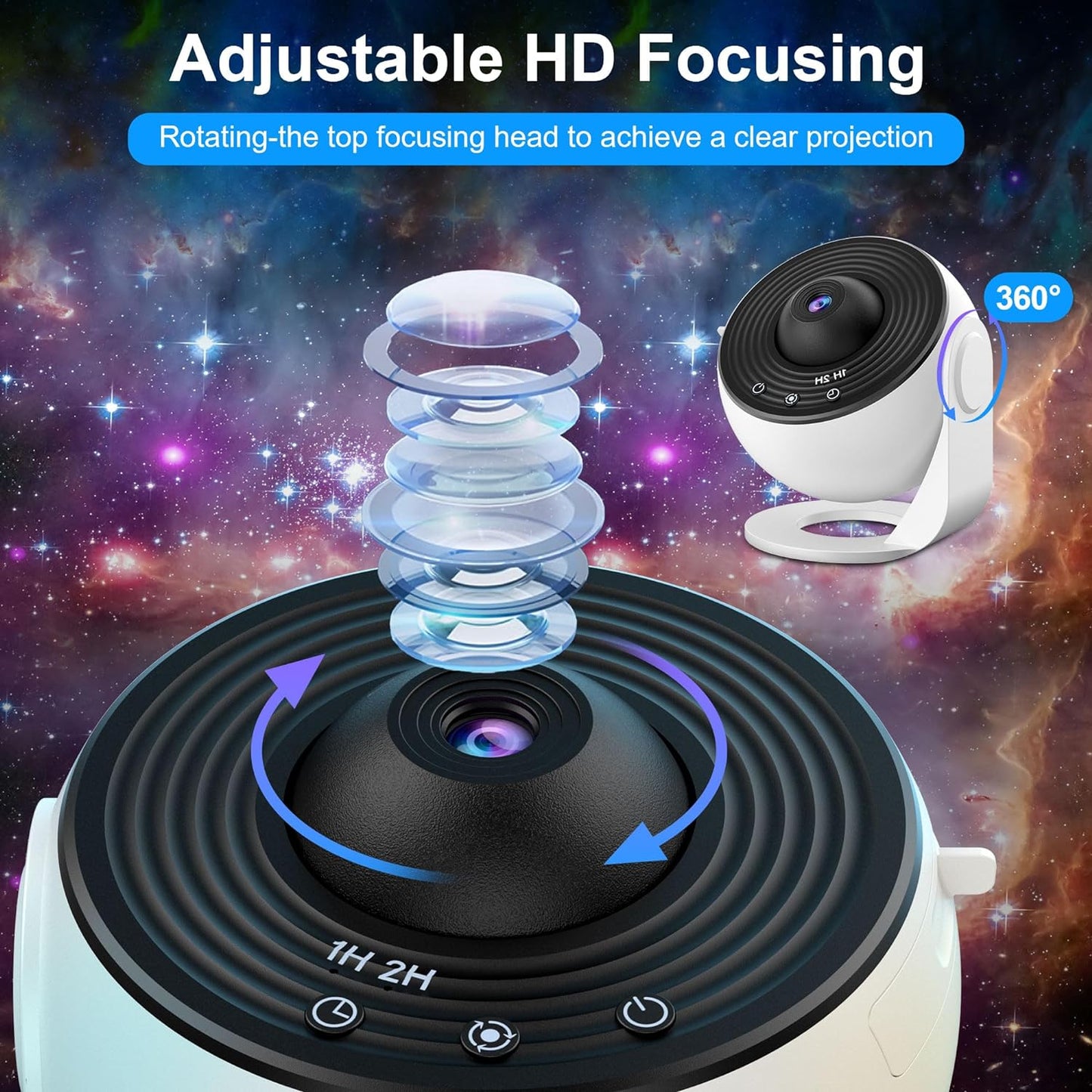 Proyector De Cielo Estrellado Planetarium, 12 Discos Planetarios, Proyector Galaxia LED Para Dormitorio Y Niños