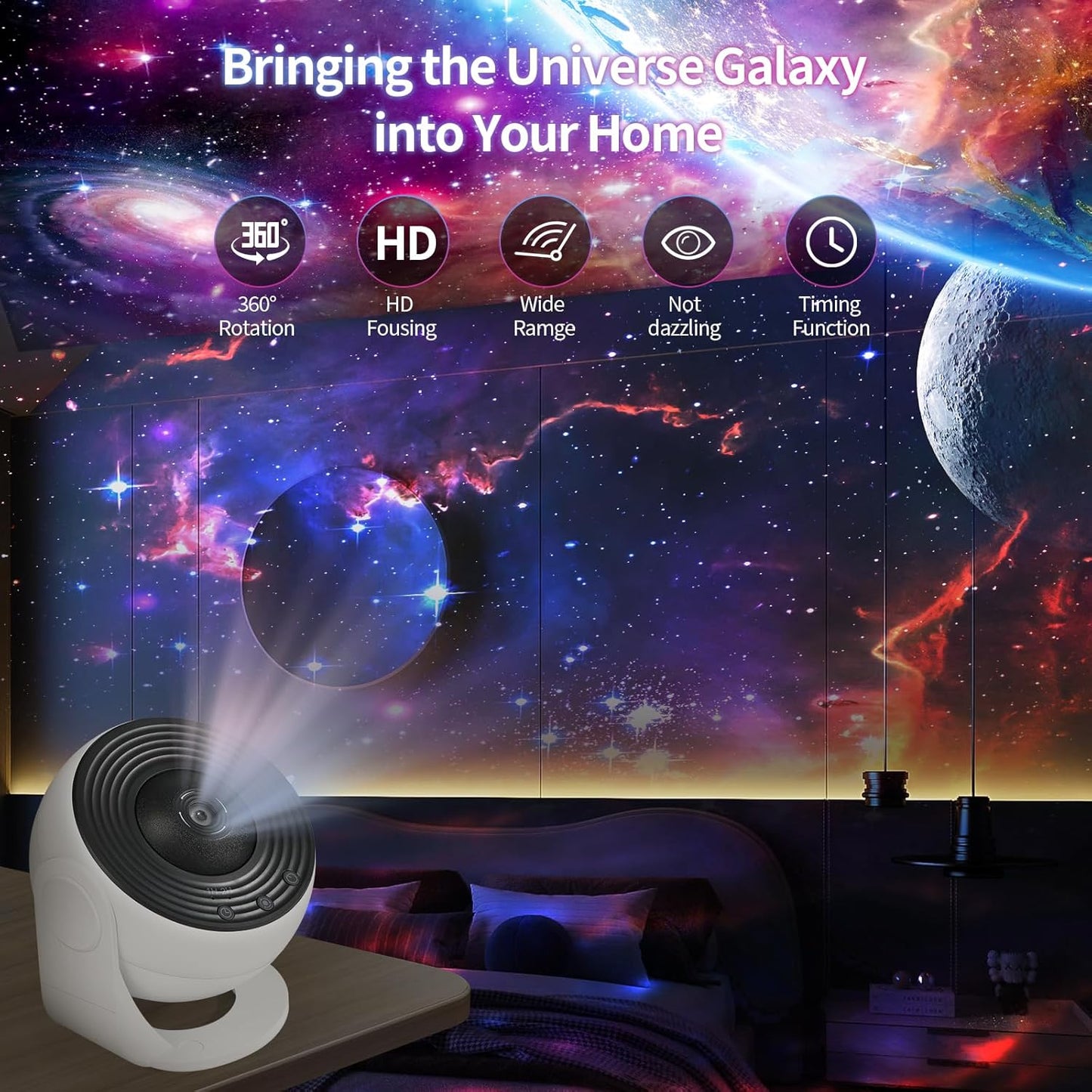 Comius Sharp Proyector De Cielo Estrellado Planetarium, Proyector Estrellas, 12 Discos Planetarios, Planetario Proyector Cielo Estrellado Para Dormitorio, Proyector LED De Cielo Estrellado Para Niños