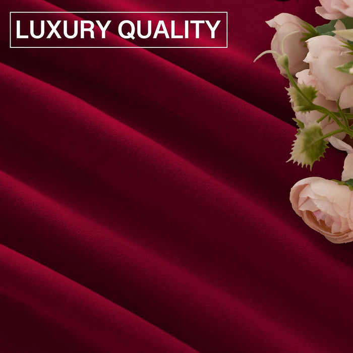 Theater Red Velvet Curtains Christmas Curtains Super Soft Thermal Insulated Window Drapes 84 Inches for Living Room Holiday Decorative for Master Bedroom, W52 X L84, 2 Panels