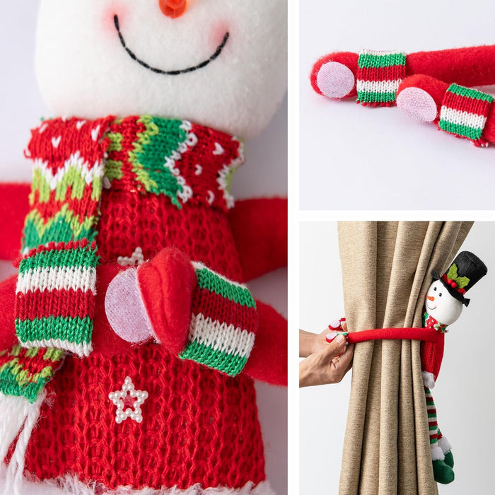 2 Pack Christmas Curtain Tieback Buckle Elk & Snowman Design Curtain Holdback Christmas Curtain Ties for Drapes Curtain Ties Backs Modern Style Curtain Holdback Decor