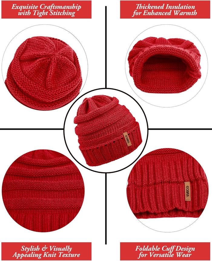 Winter Warm Sets Buffalo Plaid Scarf Knitted Beanie Hat Gloves Earloop Warm Cover for Men and Women