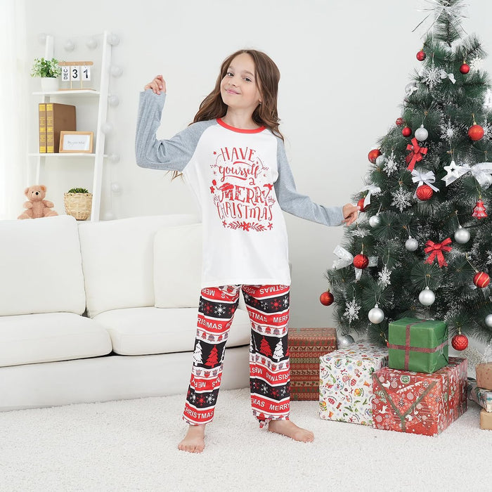 Family Matching Christmas Pajamas Set, Cute Elk Sleepwear for Boys Girls Dad Mum