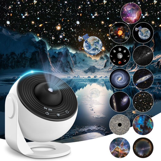 Proyector De Cielo Estrellado Planetarium, 12 Discos Planetarios, Proyector Galaxia LED Para Dormitorio Y Niños