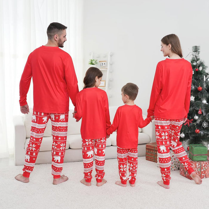 Family Matching Christmas Pajamas Set, Cute Elk Sleepwear for Boys Girls Dad Mum