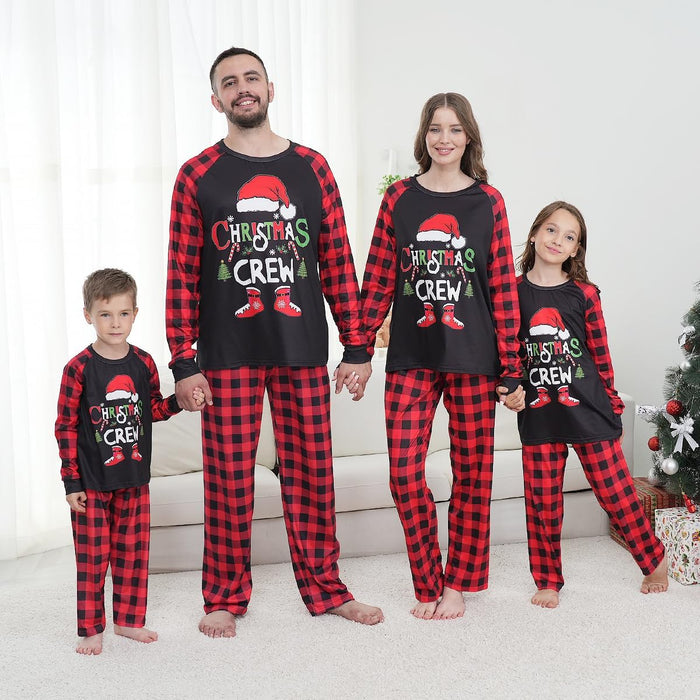 Family Matching Christmas Pajamas Set, Cute Elk Sleepwear for Boys Girls Dad Mum