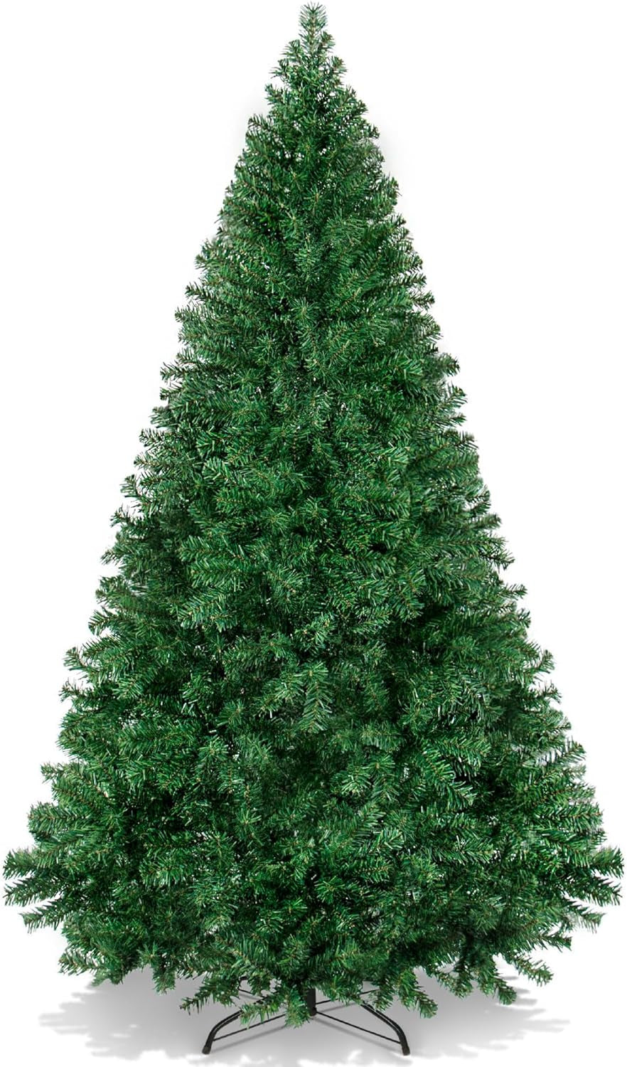 Artificial Christmas Tree, 6Ft Premium Unlit Hinged Design, Dense Branches Realistic Holiday Décor​ W/Easy Assembly, Base