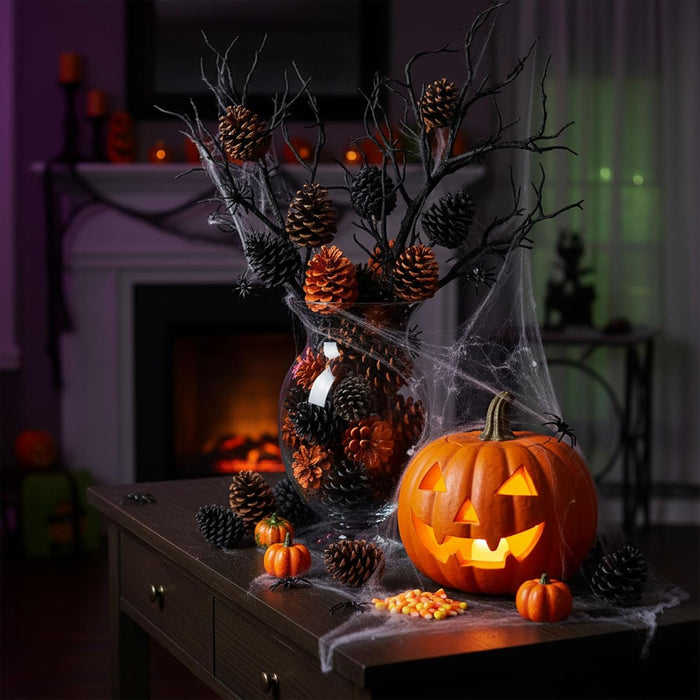 3.5-5Inch Natural Pine Cones Crafts, Natural Pinecone Ornaments Vase Fillers for Autumn and Winter Christmas Decorations