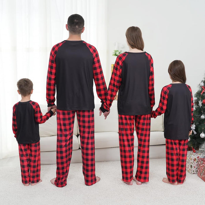 Family Matching Christmas Pajamas Set, Cute Elk Sleepwear for Boys Girls Dad Mum