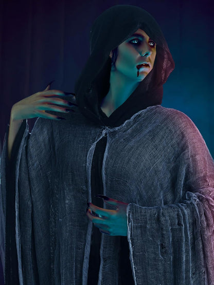 Halloween Hooded Cloak Medieval Renaissance Wizard Cloak Reaper Cosplay Cape Costume for Adult