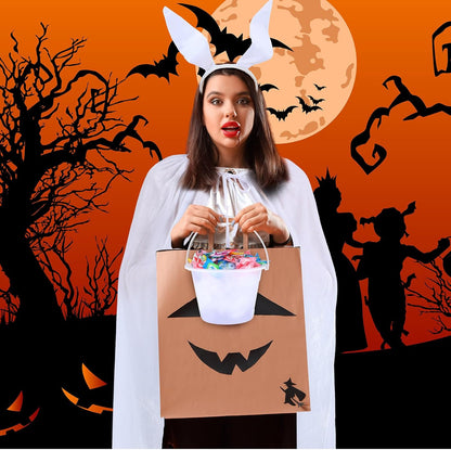 Halloween Adult Costume for Women 2024 with Headband Collar White Cloak and Bucket Halloween Cosplay Costumes Suit for Women Men Teenager Cosplay Party