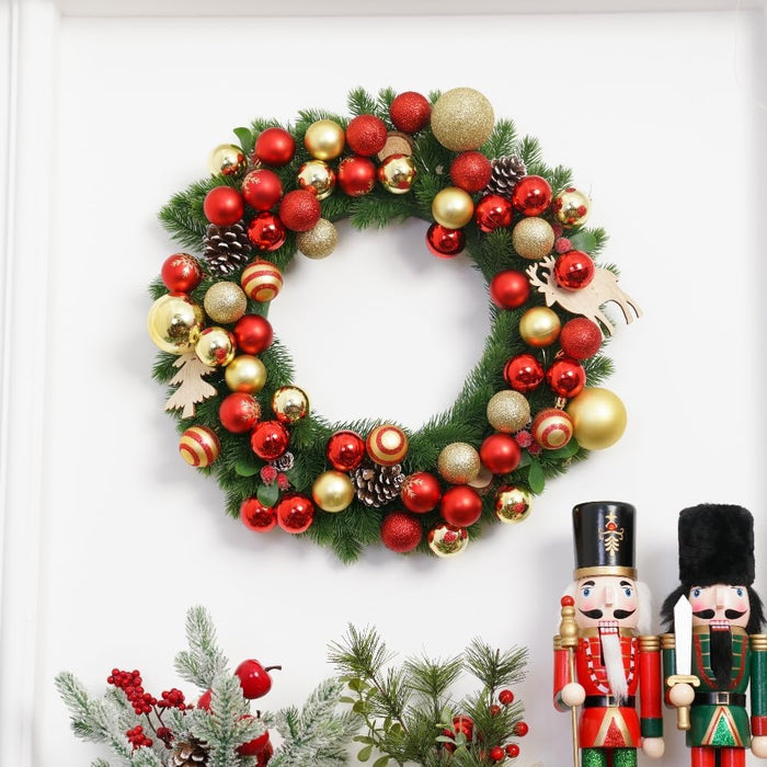 24Ct Christmas Ball Ornaments Shatterproof Christmas Ornaments Set Decorations for Xmas Tree Balls 40Mm/1.57" (1.57'', Red)
