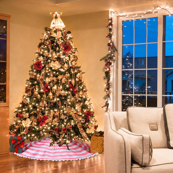 Tree Skirt – Pink & White and Black and White, 48 in  