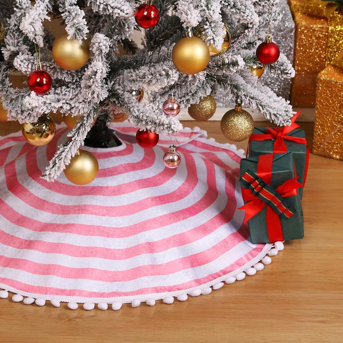 Tree Skirt – Pink & White and Black and White, 48 in  