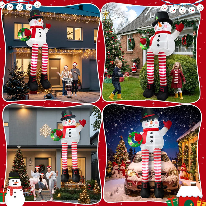 10ft Inflatable Snowman – LED Christmas Decoration