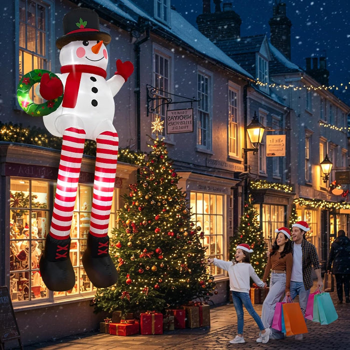 10ft Inflatable Snowman – LED Christmas Decoration