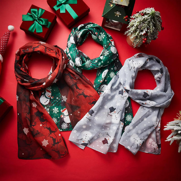 8 Pcs Christmas Scarf for Women Soft Lightweight Scarf Winter Holiday Scarves for Xmas Decoration Present
