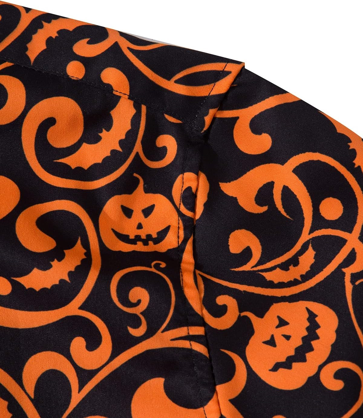Mens Funny Halloween Shirt Ugly Pumpkin Long Sleeve Casual Button down Shirts Adult Costume for Party