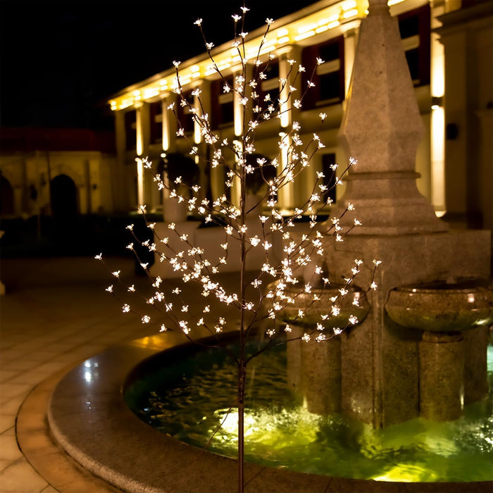 Lighted Cherry Blossom Tree Set 4Ft, 5Ft and 6Ft with 144/184/240 Warm White LED Lights for Holiday Decor - Dimmable, UL Certified, Waterproof - Ideal for Indoor and Outdoor Decoration