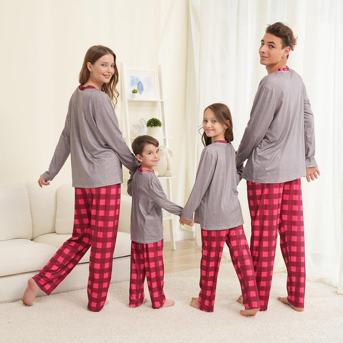 Family Matching Christmas Pajamas Set, Cute Elk Sleepwear for Boys Girls Dad Mum
