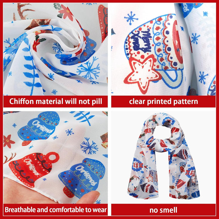 8 Pcs Christmas Scarf for Women Soft Lightweight Scarf Winter Holiday Scarves for Xmas Decoration Present