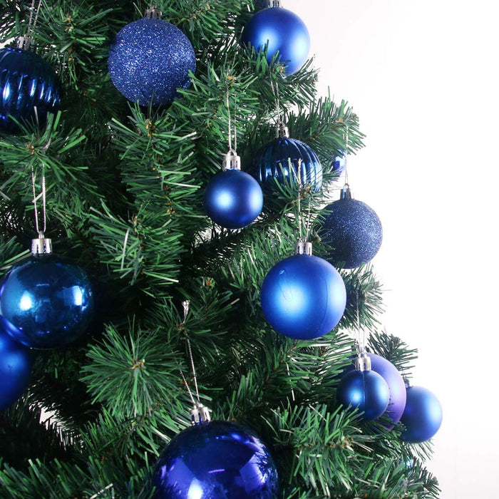 24Pcs Christmas Balls Ornaments for Xmas Tree - Shatterproof Christmas Tree Decorations Medium Hanging Ball Blue 2.5In X 24 Pack
